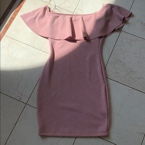 Mauve ruffle top dress
